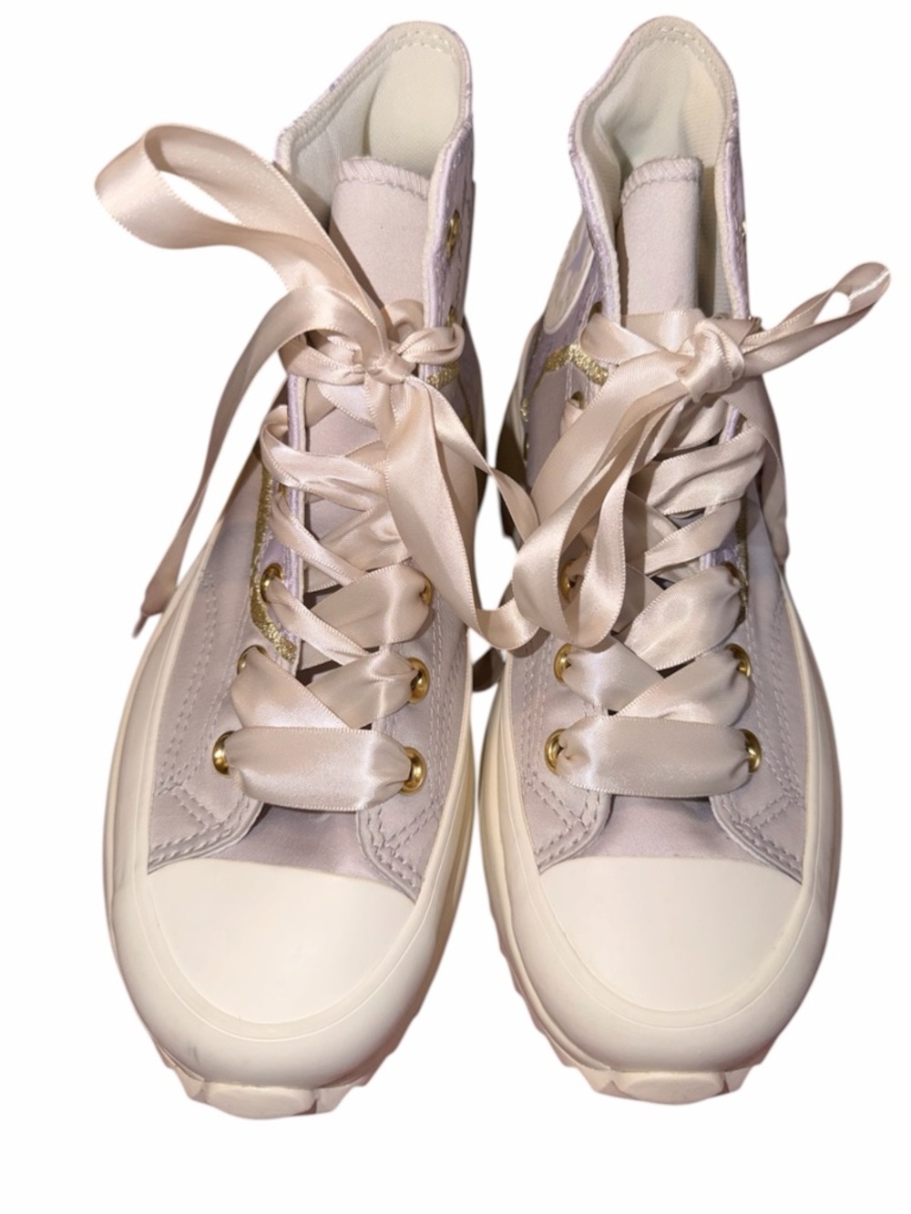 Brand new! One of a kind Converse High Top Sneakers in Lavender & Cream - Picture 3 of 10